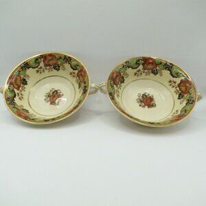John Maddock & Sons Victoria Two Handle Cream Soup Bouillon Cup Set of 2 England